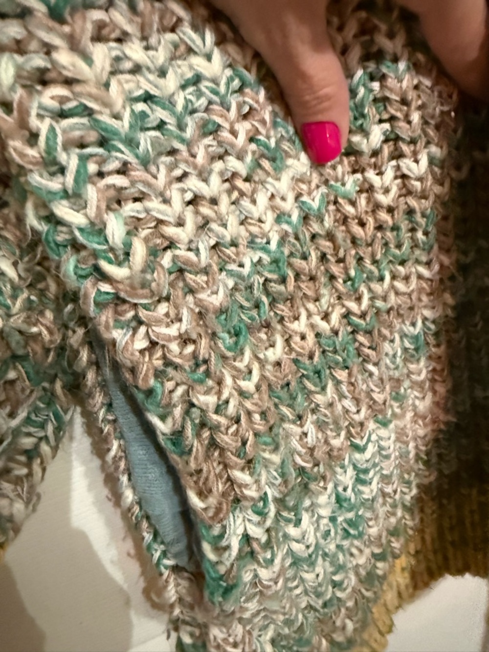 Free People Chunky Open-Front Multicolor Women's Sweater Cardigan *Flaw* - Picture 7 of 7